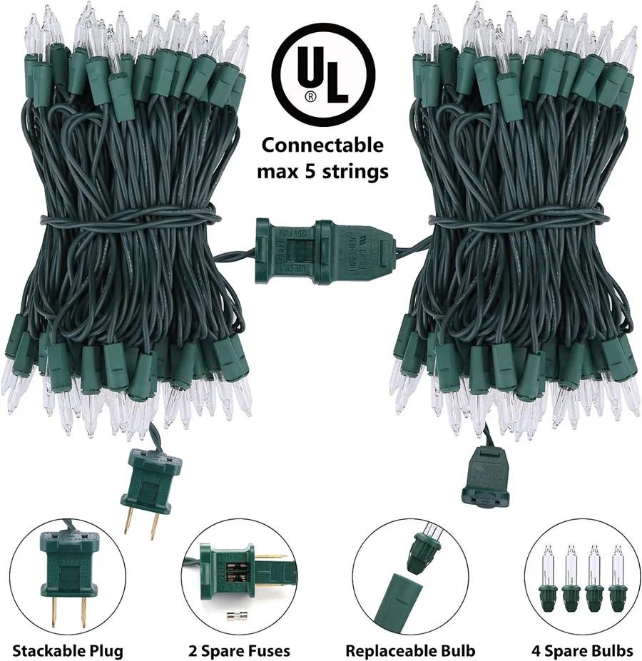 7M 100 шт. Мини Рождественская гирлянда, уличная лампа накаливания, мини-гирлянда для рождественской елки, декор для вечеринки