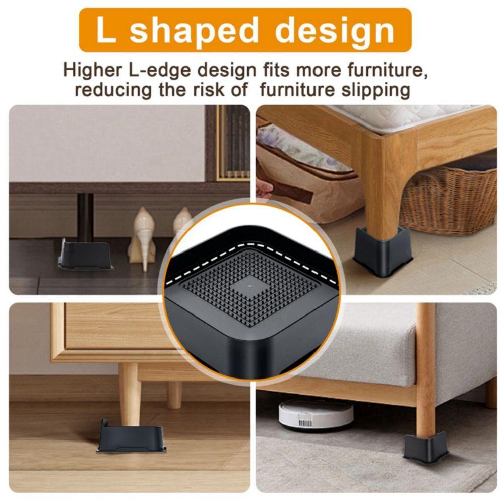 Квадратные подставки для мебели, набор из 4 шт., подъемник для каркаса кровати, регулируемый мебельный каркас, ножка стула