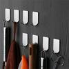 6 pcs New Kitchen Office Self Adhesive Wall Hooks Stainless Steel Cloth Hanger