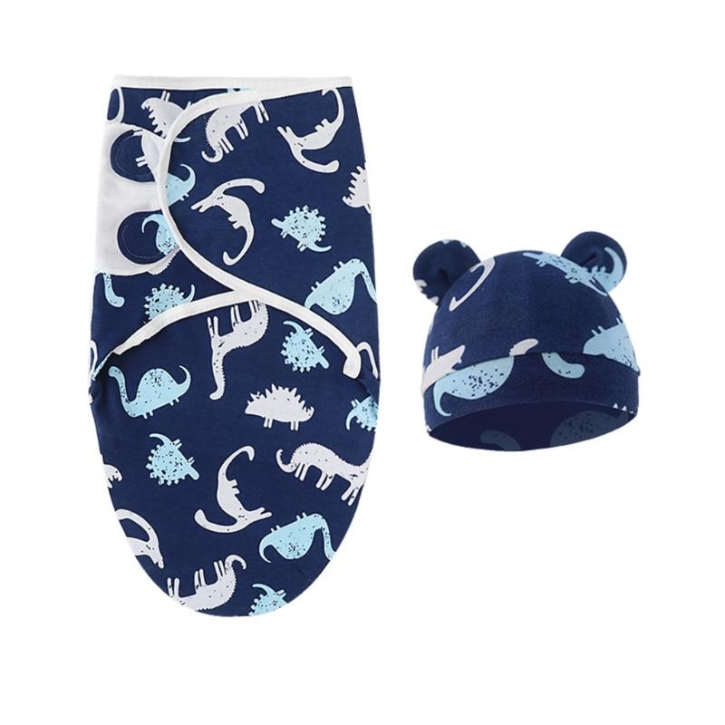 4 Комплекта Детских Пеленок-Коконов, Оберточных Одеял с Шапочкой-Капором, Спальные Мешки, Одеяла против Переворачивания, Пеленки для Малышей 0-12 Месяцев