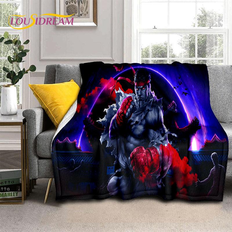 SF Retro Game Street Fighter Gamer Blanket,Soft Throw Blanket for Home Bedroom Bed Sofa Picnic Travel Office Cover Blanket Kids