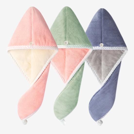 Шапочка для душа, быстросохнущая, с высоким водопоглощением, мягкая, двухслойная, впитывающая сухие волосы, обертывание для душа, полотенце, принадлежности для ванной комнаты