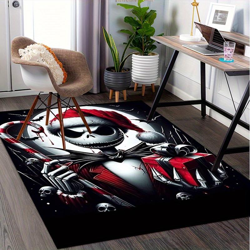Office Rug Nightmare Before Christmas, Jack Skellington theme 3D Printed Anti-Slip Rug-Machine Washable for Living Room