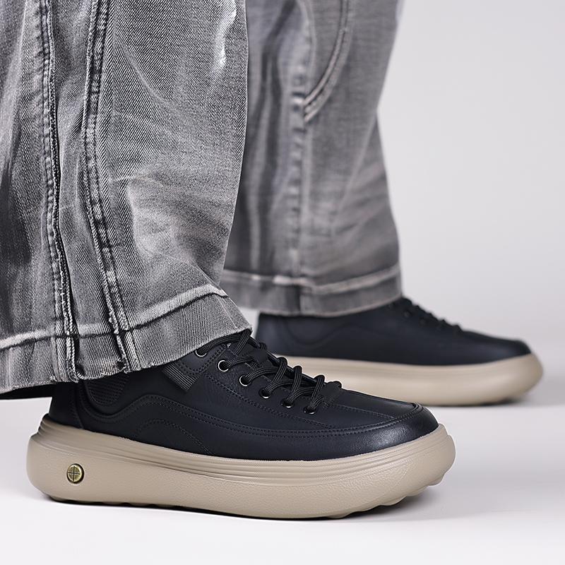 Модная кожаная мужская повседневная обувь, уличные кроссовки на шнуровке, классическая мужская спортивная обувь, новая трендовая мужская обувь для трекинга, нескользящие кроссовки