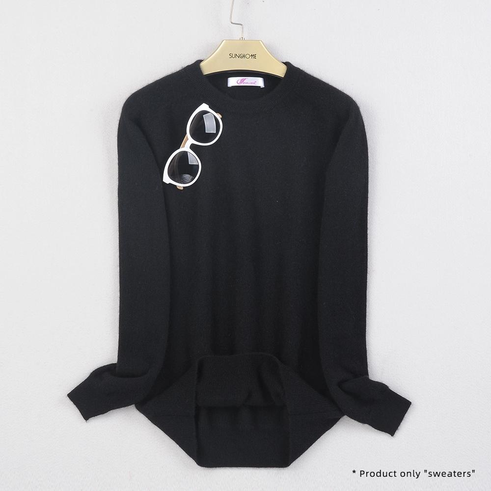 Женский кашемировый свитер с круглым вырезом для тепла и комфорта вязаный свитер с длинными рукавами