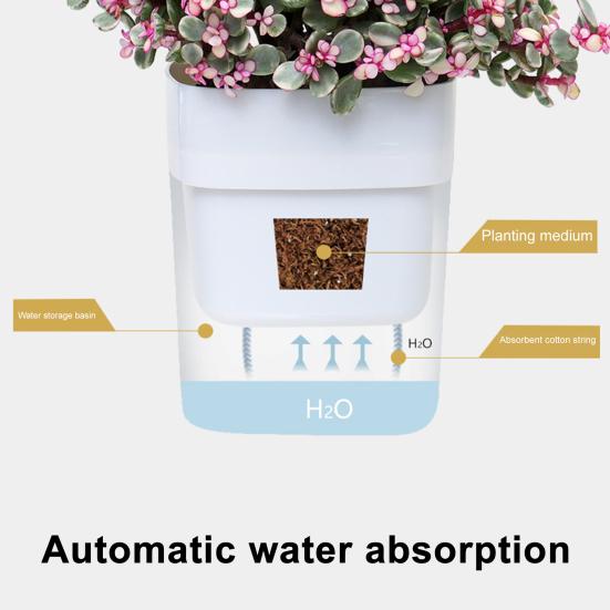 Самополивающийся цветочный горшок с хлопковым шнурком, окошком для видимости уровня воды, горшок для полива снизу, автоматический полив