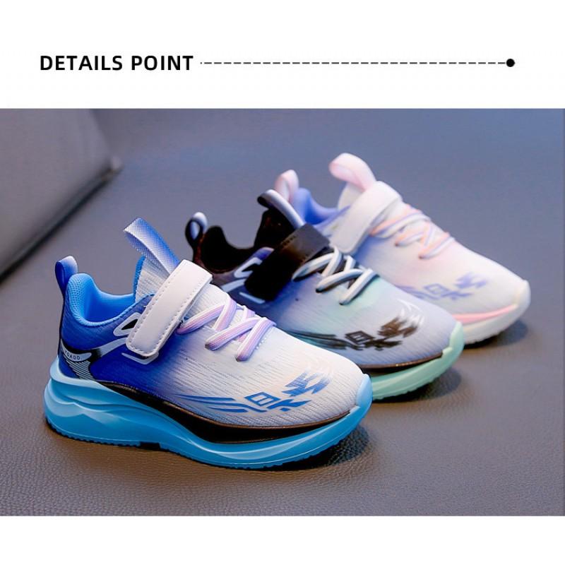 Kids Boys Girls Breathable Running Shoes With Rubber Sole Outdoor Play Casual Sport Sneakers In Blue Black Pink