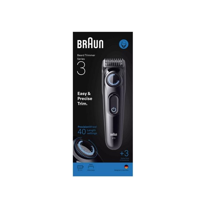 Триммер для бороды - BRAUN - Series 3 - Ультра-острое лезвие - Автономность 50 мин - 40 длин