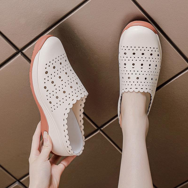 Women Covered Toe Mules Lightweight Breathable Slip On Sandals Casual Outdoor Summer Comfort Shoes 35 To 40