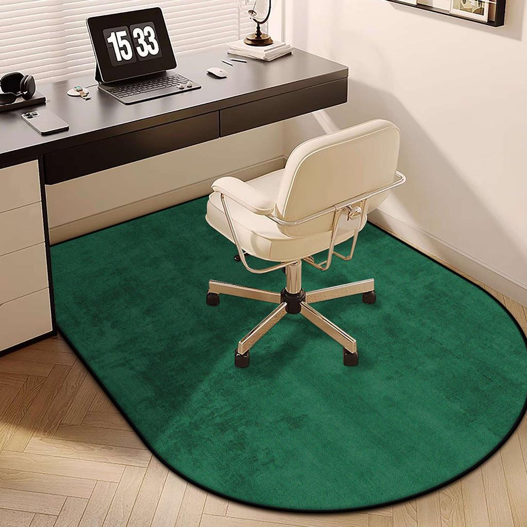 Modern Grey Elliptic Chair Mats Easy Clean Large Area Living Room Carpet Non-slip Bedroom Decoration Cloakroom Rugs Customizable