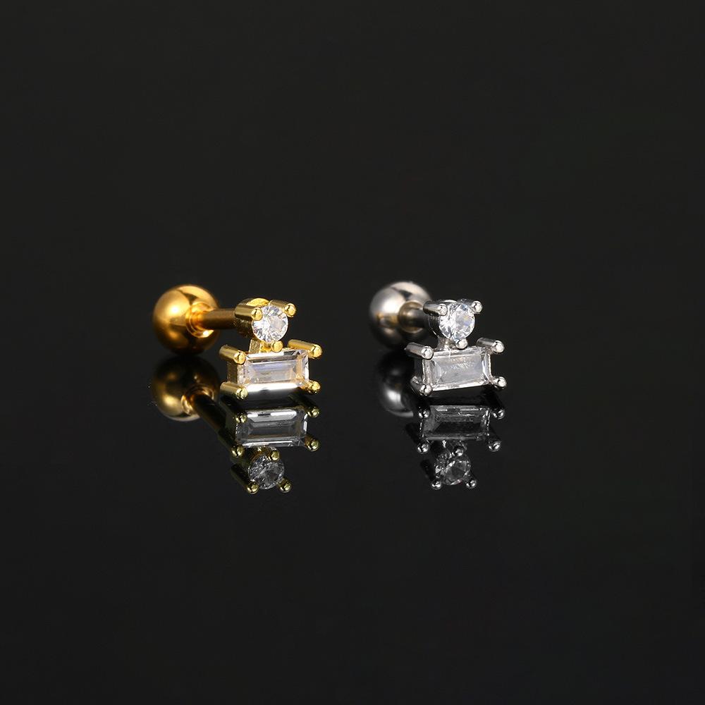Fashion High Quality Helix Piercing Lips Loving Heart Earrings Women Trend Sliver Gold Color Zircon Tragus Bone Stud Ear Ring