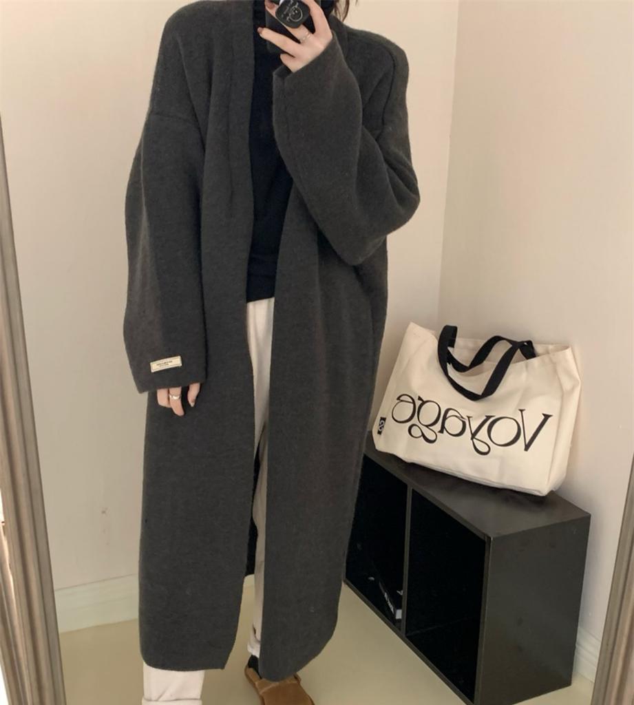 KOSY Women Knitted Long Cardigan Coats Autumn Winter Sweater Open Stitch Outerwear Elegent Causal Cardigan