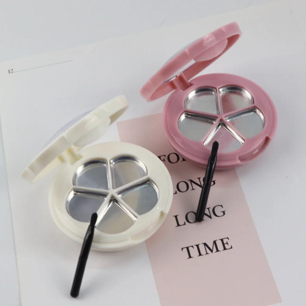 Flower Shape Empty Eyeshadow Case with Mirror Lipstick Box Cute Cosmetic Sample Container Outdoor
