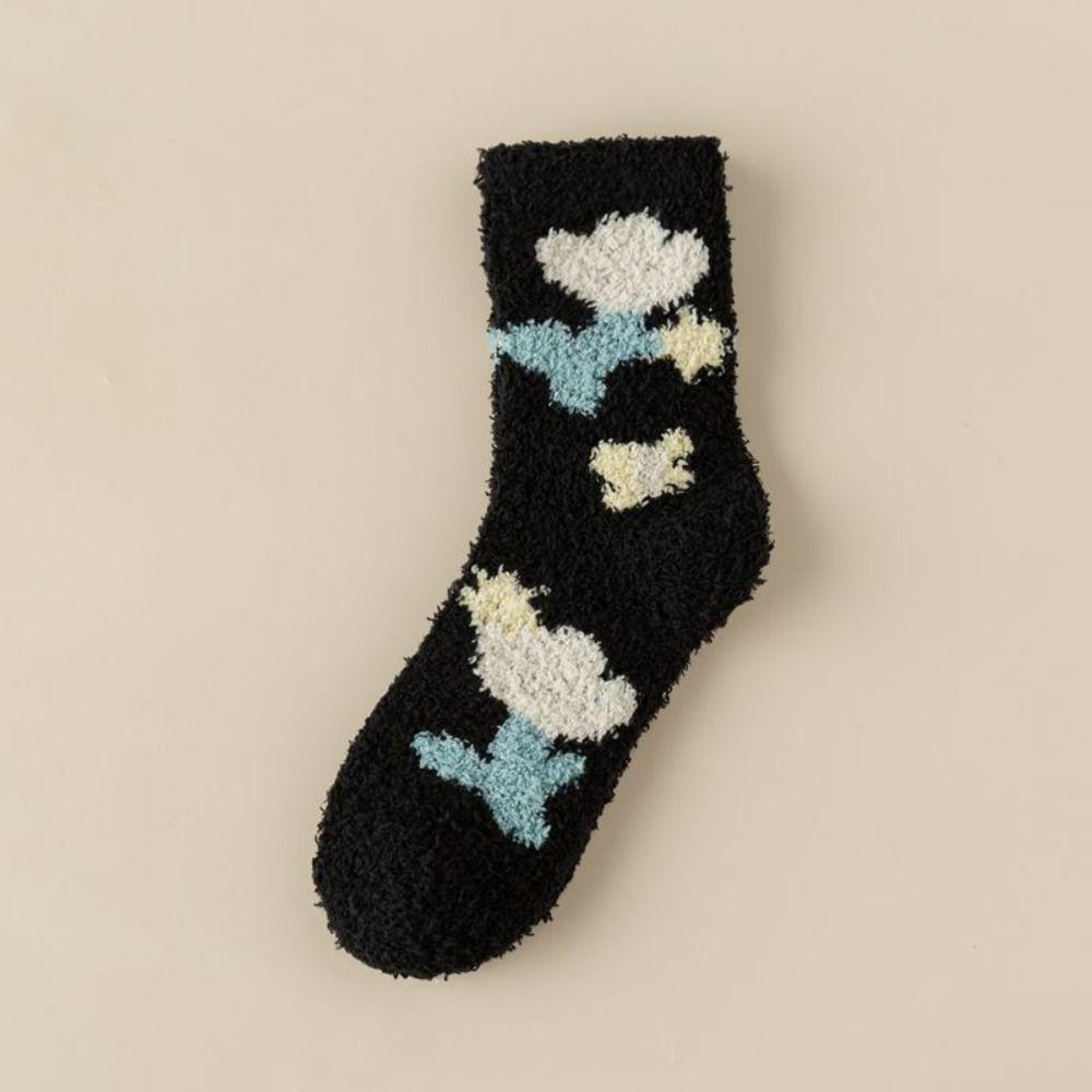 Warm Cotton Socks Winter Floor Socks Sleep Socks Coral Velvet Socks Women