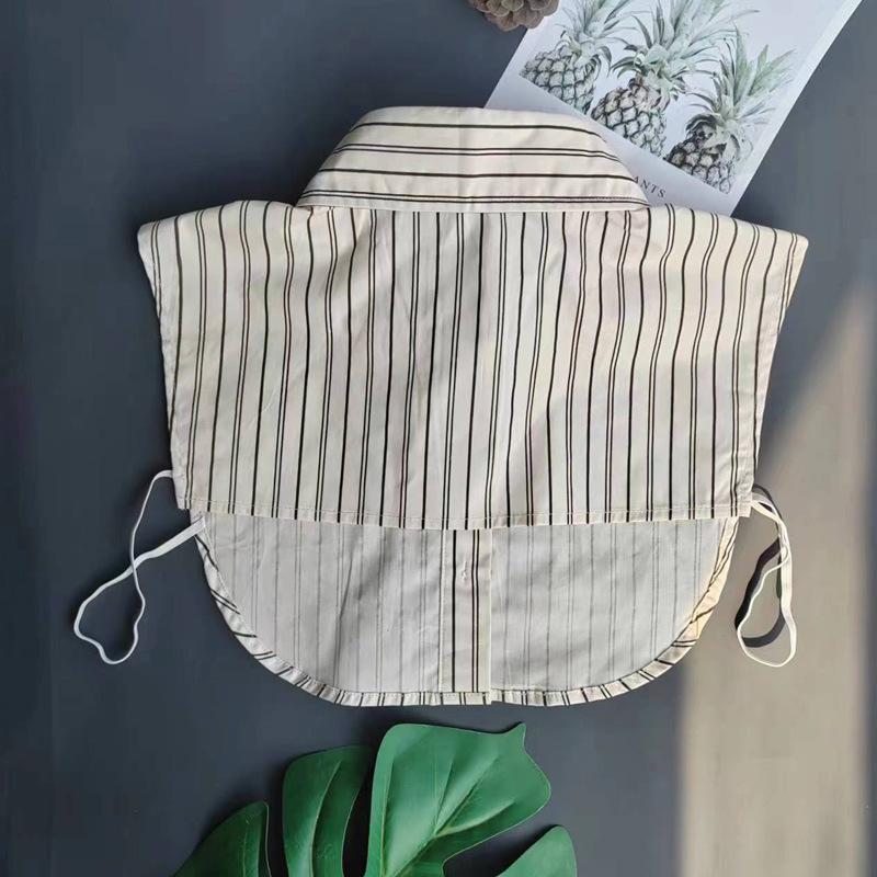 Versatile Striped Shirt False Collar Decorative Collar Winter Women'S Shirt Collar Men'S Women'S Cotton Collar