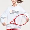 Fila Атлетика Цветной Логотип Принт Пуловер Толстовка с Длинным Рукавом Женская толстовка Нефритово-Белая A11W113222F-WT