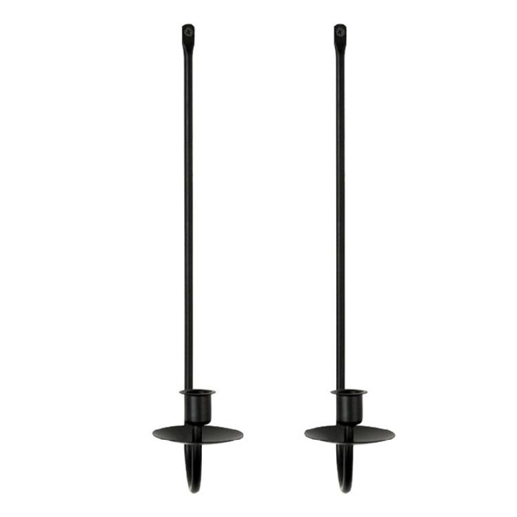 Black Metal Candle Sconces Set of 2 Wall Mounted Pillars Candle Holders Hanging Candlesticks Home Living Room Decors
