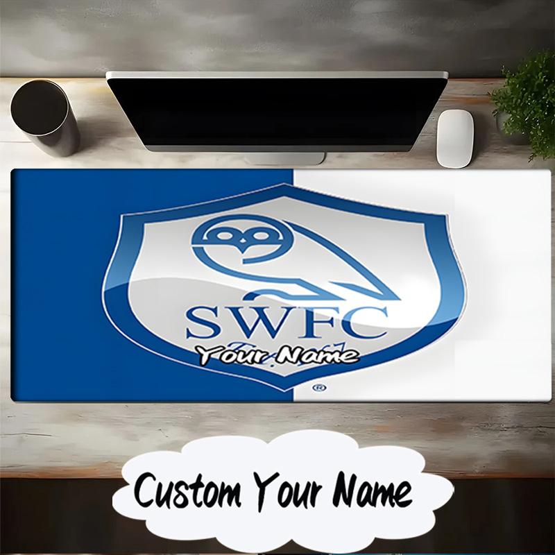 Custom Name Mouse pad Blue Sheffield With Owl Mouse pad, Gaming Mouse Pad, keyboard pad, Desk Decor for computer notebook Fan Birthday Gift