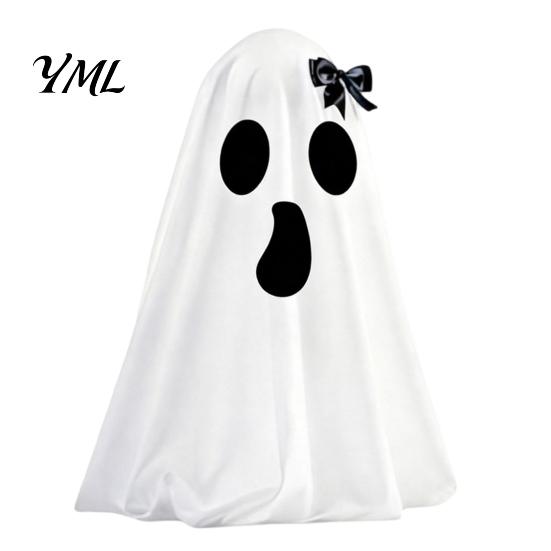 Halloween Ghost Decor Decoration, Indoor Tabletop Standing with Witch Realistic Photo Prop Hat/Bow for Mantel Dining Table Party Home Foldable
