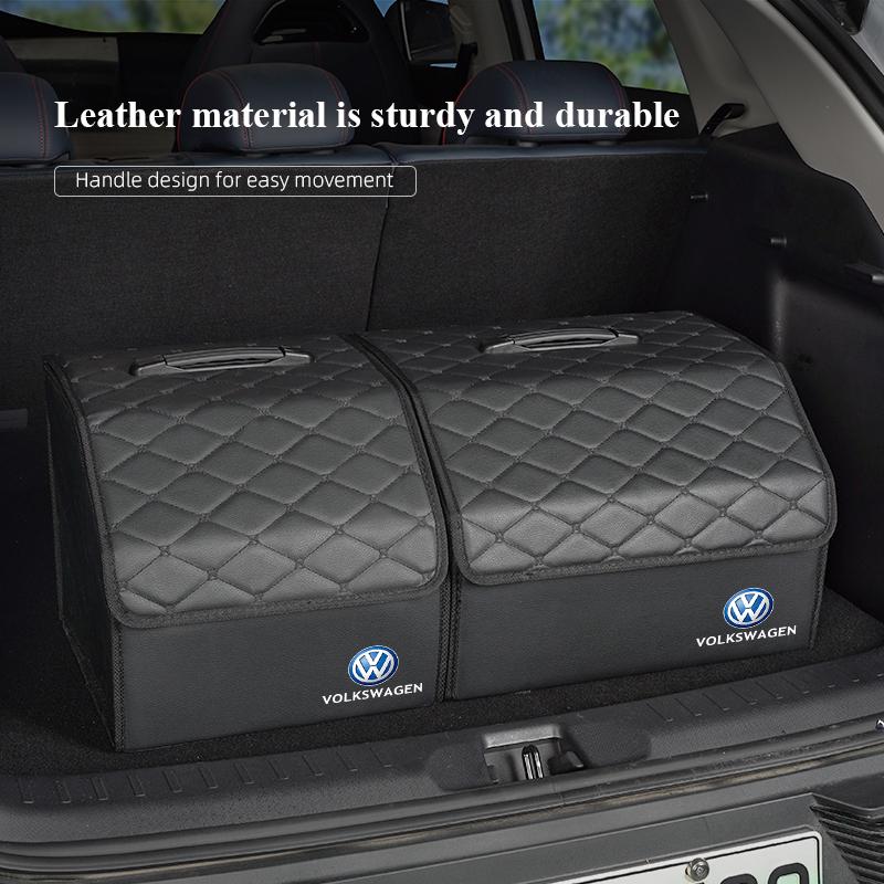 Складной кожаный ящик для хранения VW Органайзер для багажника автомобиля Коробка для Volkswagen Polo Golf GTI CC Tiguan Arteon Passat Jetta Touareg ID.3