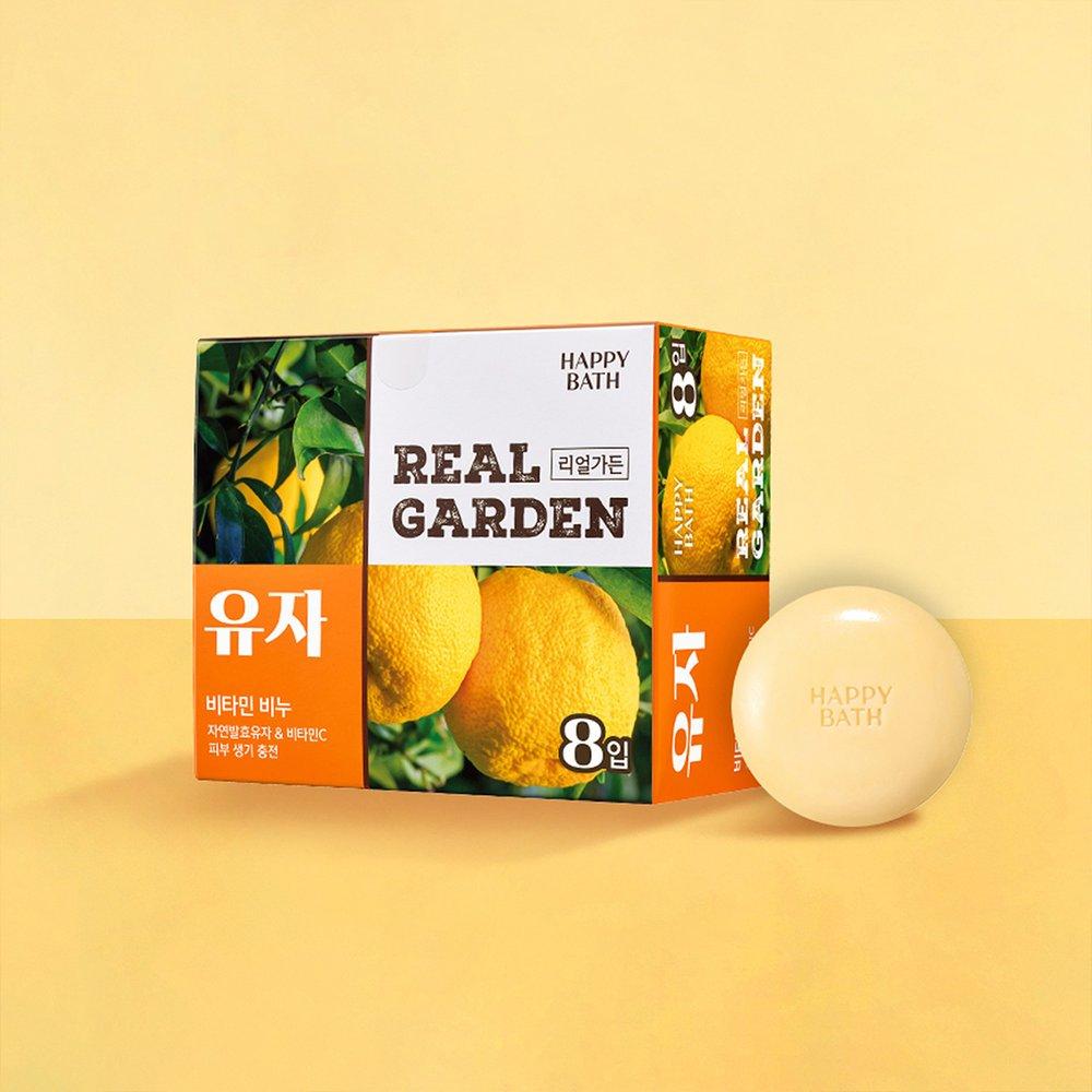 HAPPY BATH Набор из 8 кусков мыла Real Garden с витамином юдзу