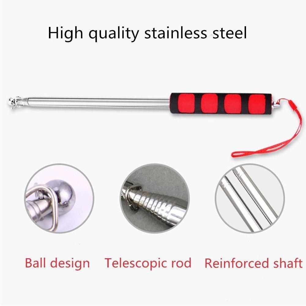 Телескопический флагшток из нержавеющей стали, портативный, 1,4 м/1,6 м/2 м, флагшток для экскурсовода, презентация PPT, указатель для учителей, учебные пособия