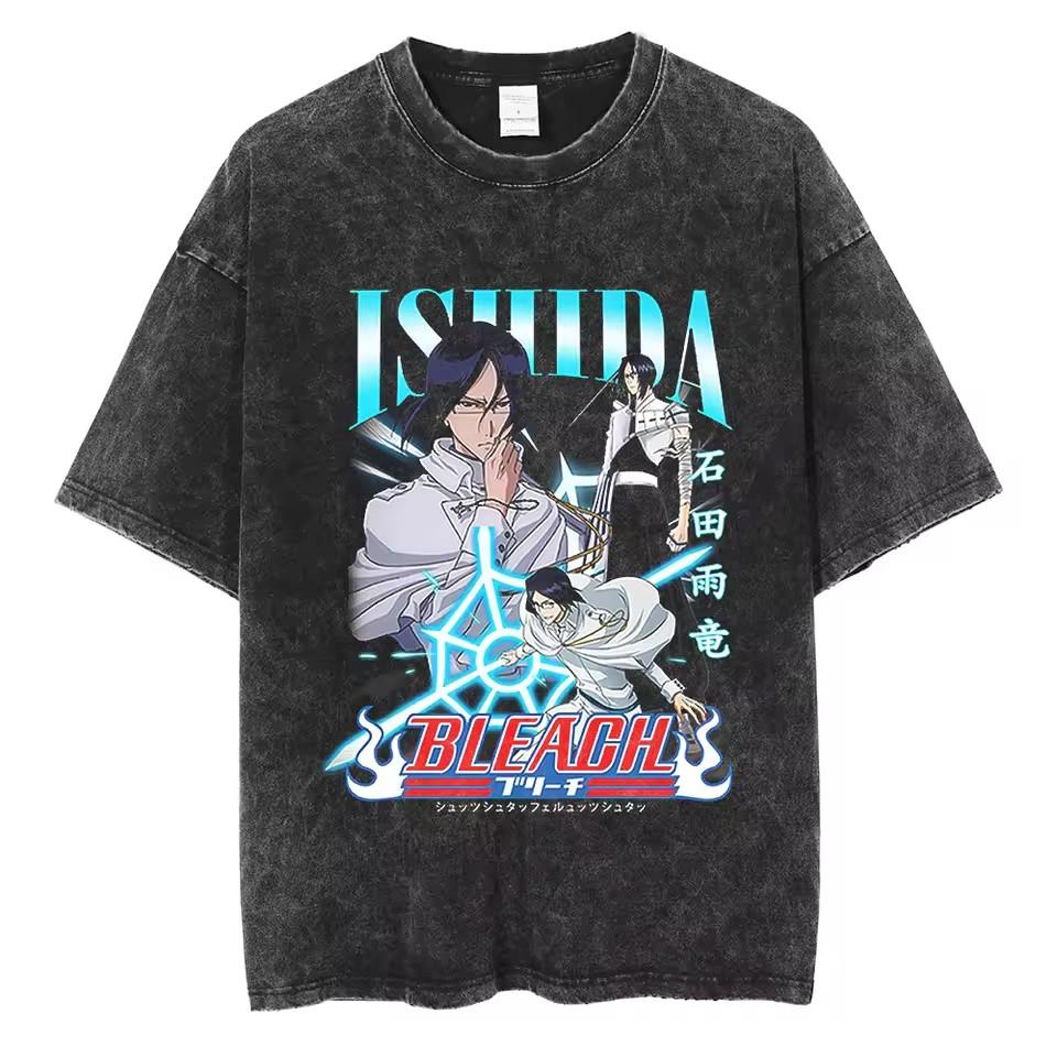 Японское аниме Bleach Зараки Кенпачи Футболка с графическим принтом Мужская Женская Футболки Манга Харадзюку Высококачественная Футболка из стиранного хлопка