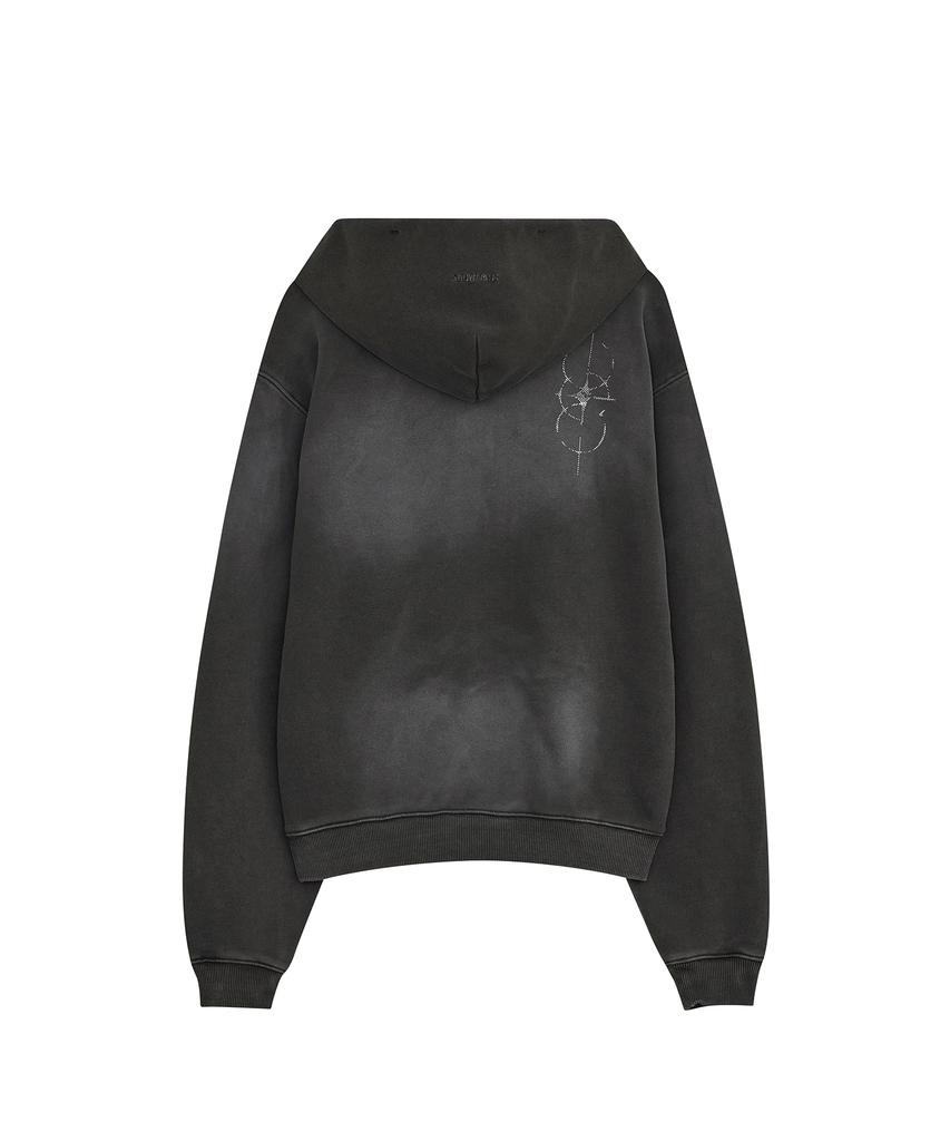 Defgarments Пигментная щетка с капюшоном на молнии [Угольный]