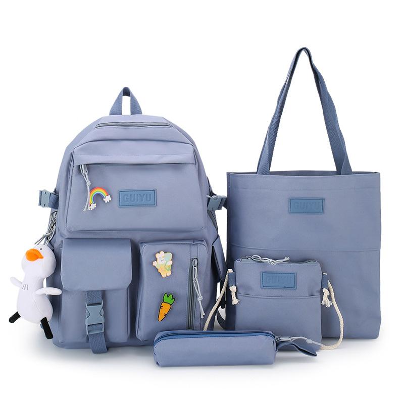 Академический стиль, школьный рюкзак для старшеклассников, женский рюкзак из четырех частей из холста