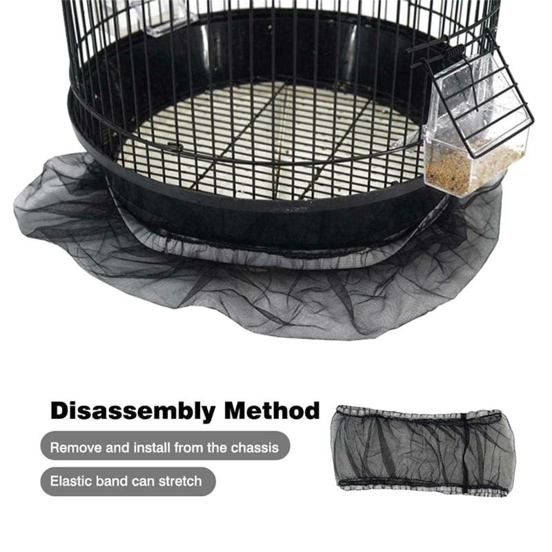 Nylon Mesh Treat Catcher Guard Net Cover for Bird Cage Stretchy Skirt Universal Bird Cage Cover Prevent Scatter and Mess