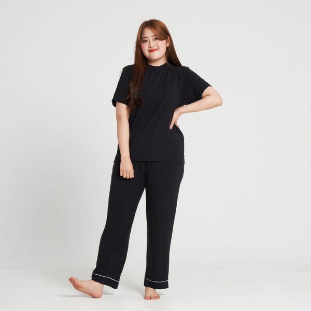 Lipbbam 1+1+1 Lip Balm Tencel Easy All Pajama Long PanTs+shorT Sleeve T shirT+shorTs 3 Pieces seT Ldm7701