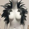 Fake Collar Gothic Style Feather Shawl Imitation Feather Hollow Out Lace Unisex Stage Show Performance Halloween Cosplay Shoulder Scarf