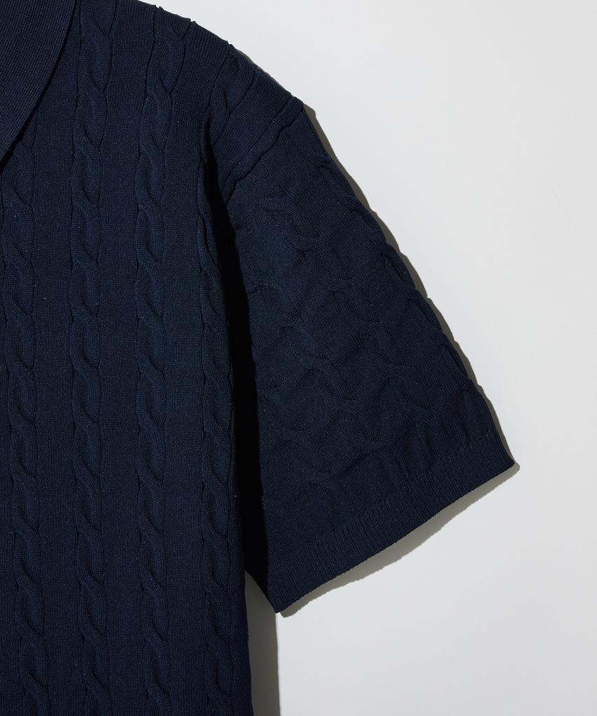 STCO Diems Ice Touch Cable Short Sleeve Knit_Navy (Classic Fit)_Dktxb63Csn