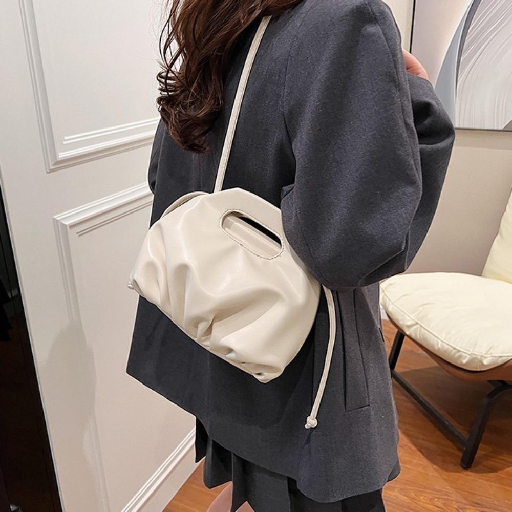 Корейский стиль Облако Сумка Сумка через плечо Пельмени Сумка-тоут Простая плиссированная женская сумка
