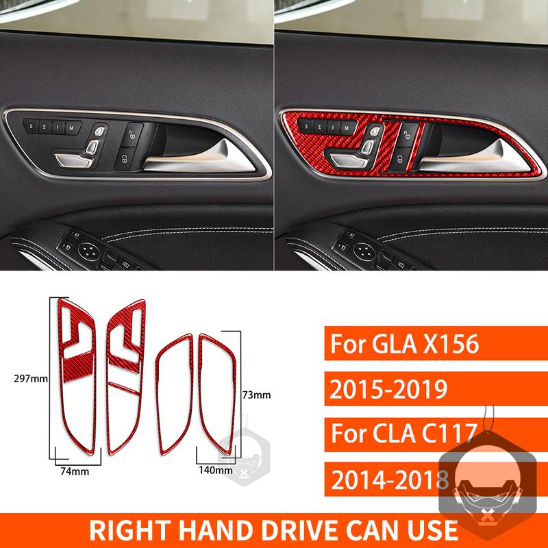 Для Mercedes-Benz CLA C117 2014-2018 GLA X156 2015-внутренняя крышка ручки двери, накладка из углеродного волокна, салон автомобиля