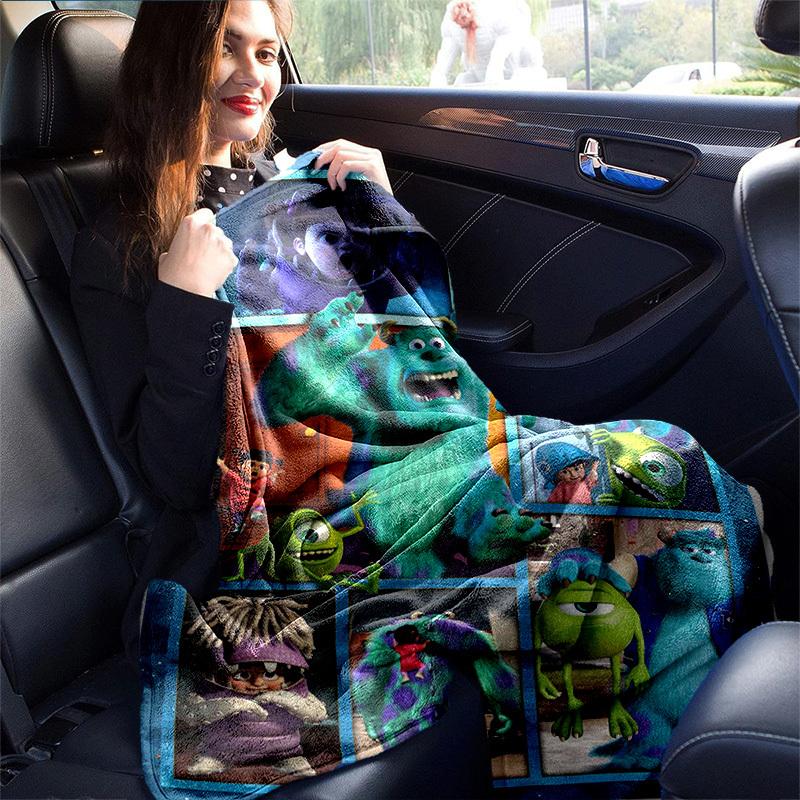 1pc. Cartoon Monsters Inc. Blanket for Home Decor, Seasonal Universal Throw Blanket, Soft Flannel Throw Blanket, Living Room, Travel, Campin
