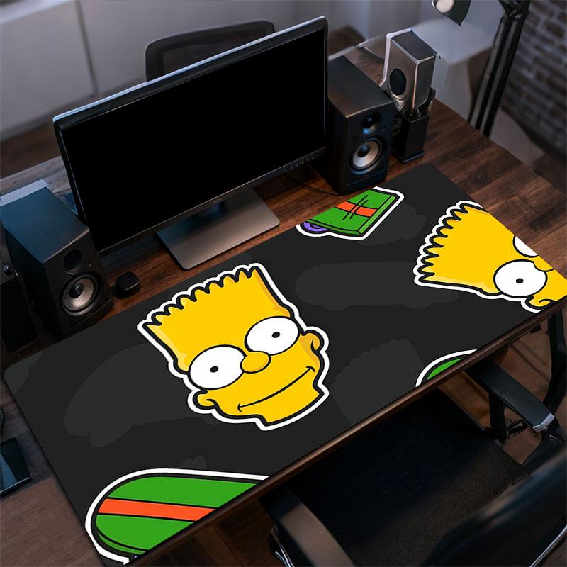 Bart Simpson Mouse Pad, Large Gaming Desk Mat, Non-slip XXL Mousepad for Laptop & Tablet, Mini PC Playmat with Stitched Edges