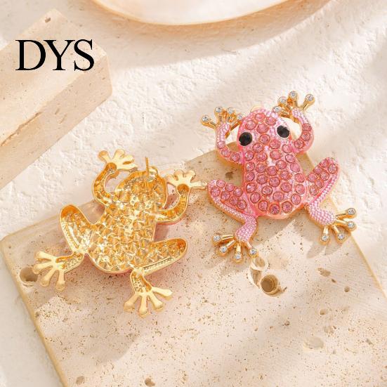 Jewelry Frog for Women, Rhinestone Stud Earrings, Sparkly Cute Sweet Cool Accessories Animal Brooch Pin, Vintage Boho Summer Beach Vacation Statement