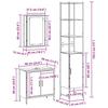 Bathroom Furniture Set with Shelf and Door 3 pcs Brown Particleboard