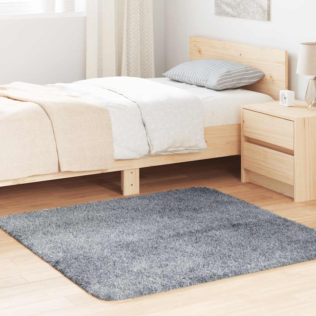 Shaggy High Pile Rug NAVARRA Light Grey 120 x 120 cm Polyester