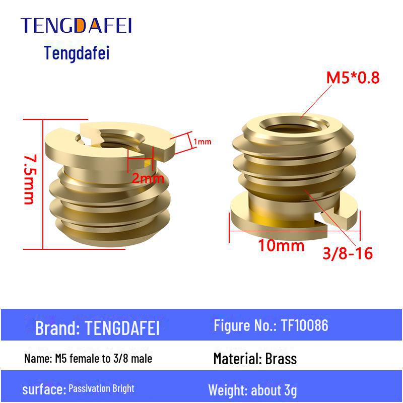 Адаптер для штатива с креплением на стойку для освещения и поворота камеры с резьбой 1/4" на 3/8" на M4/M5/M6/M8