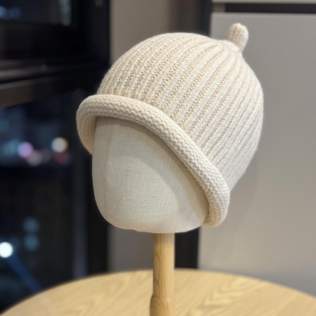 Осенне-зимняя вязаная шляпа-ведро в корейском стиле, ручной работы, маленькая, подчеркивающая лицо, для велоспорта, с защитой ушей от холода