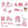 Play Toy Pink Dollhouse Furniture Armchair Couch Set Miniatures Furniture Doll House Accessories
