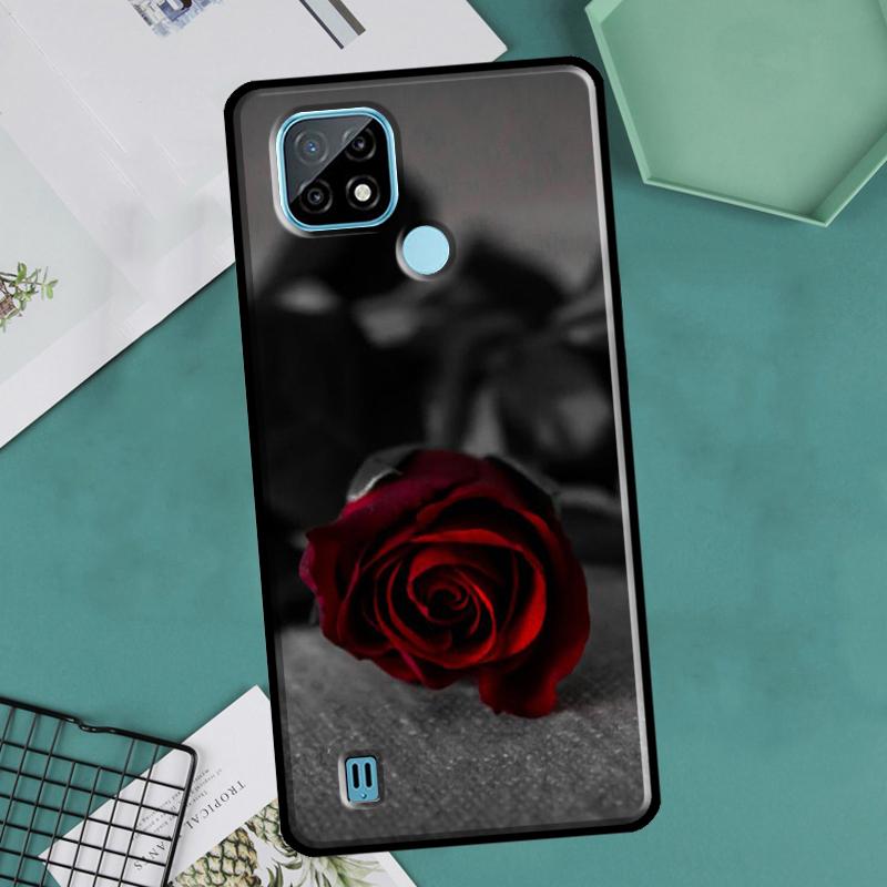 Красный цветок розы для Realme GT Neo 2 3 Master 8i 9i 8 9 Pro Plus C35 чехол для OnePlus 9 10 Pro 9R 10R Nord2