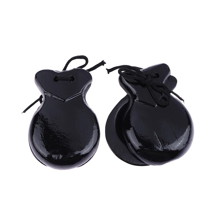 2Pcs Traditional Castanet Wood Spanish Castanets Flamenco Dance Castanets W String Hand Clapper Children Percussion Instrument