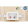 WHK Washing Machine Outlet Box,Pex Laundry Box Washer Wall Box With Drain Recessed Water Valve Box Center Double Drain 1/2-inch Crimp PEX B,PVC White