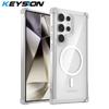 KEYSION Transparent Case for Samsung S24 Ultra 5G S23 FE S22+ Plus Clear Shockproof Phone Cover for Galaxy Note 20 Ultra