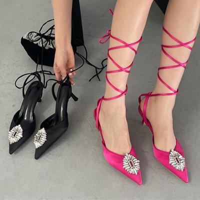 Летняя мода сексуальные женские босоножки на высоком каблуке 7 см дамские фетиш-босоножки на шнуровке с перекрестными ремешками сандалии с блестками в виде цветка солнца и кристаллов