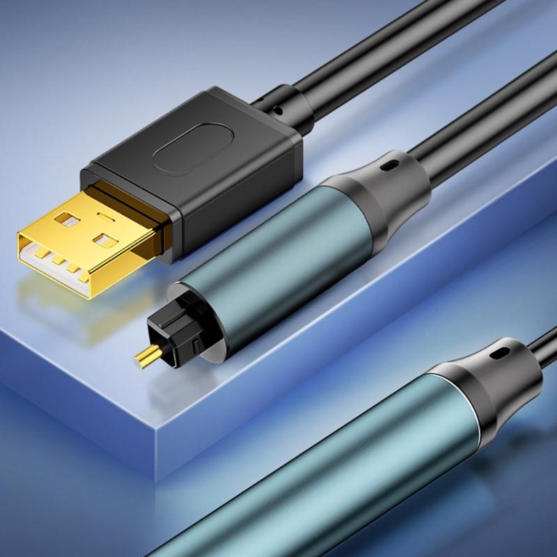 24Bit USB Digital Fiber Optical Analog Sound Cable SPDIF Digital Sound Converter Cable for HDTV Multimedia Speaker