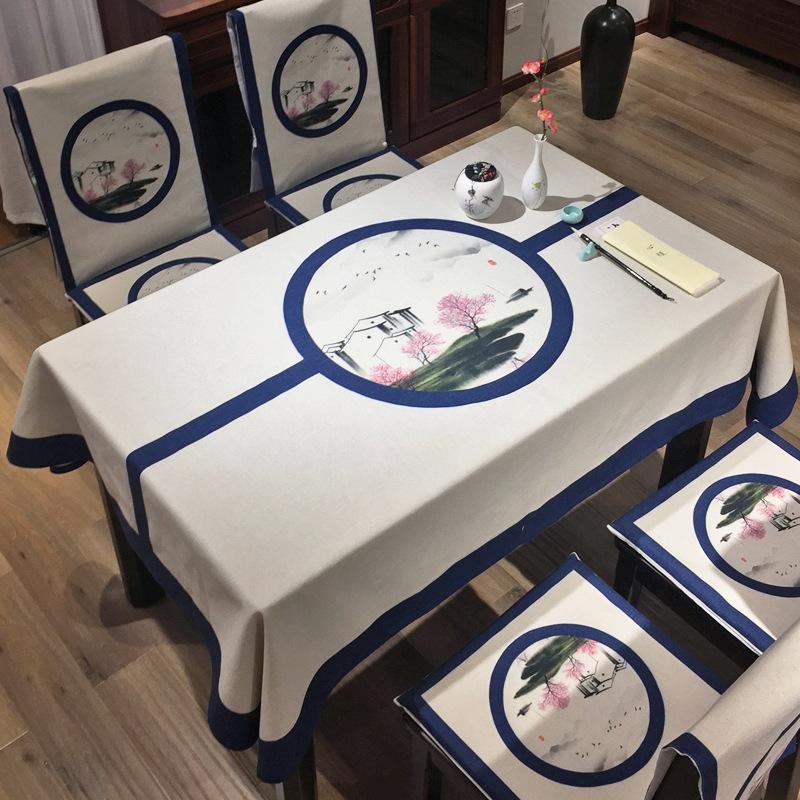 Современная простая скатерть с цветком сливы, украшение для праздничной вечеринки, моющаяся крышка стола для украшения кухни, обеденного декора